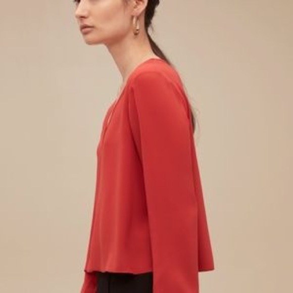 NWT Wilfred Chelles Eggshell Long Sleeve Blouse L - Picture 8 of 9